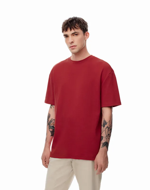 Camiseta regular fit manga corta roja sold by Gef