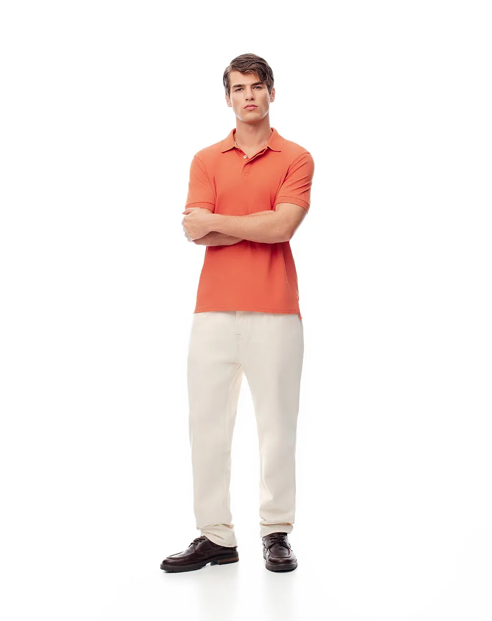 Polo slim algodón naranja hombre sold by Gef product image thumbnail 3