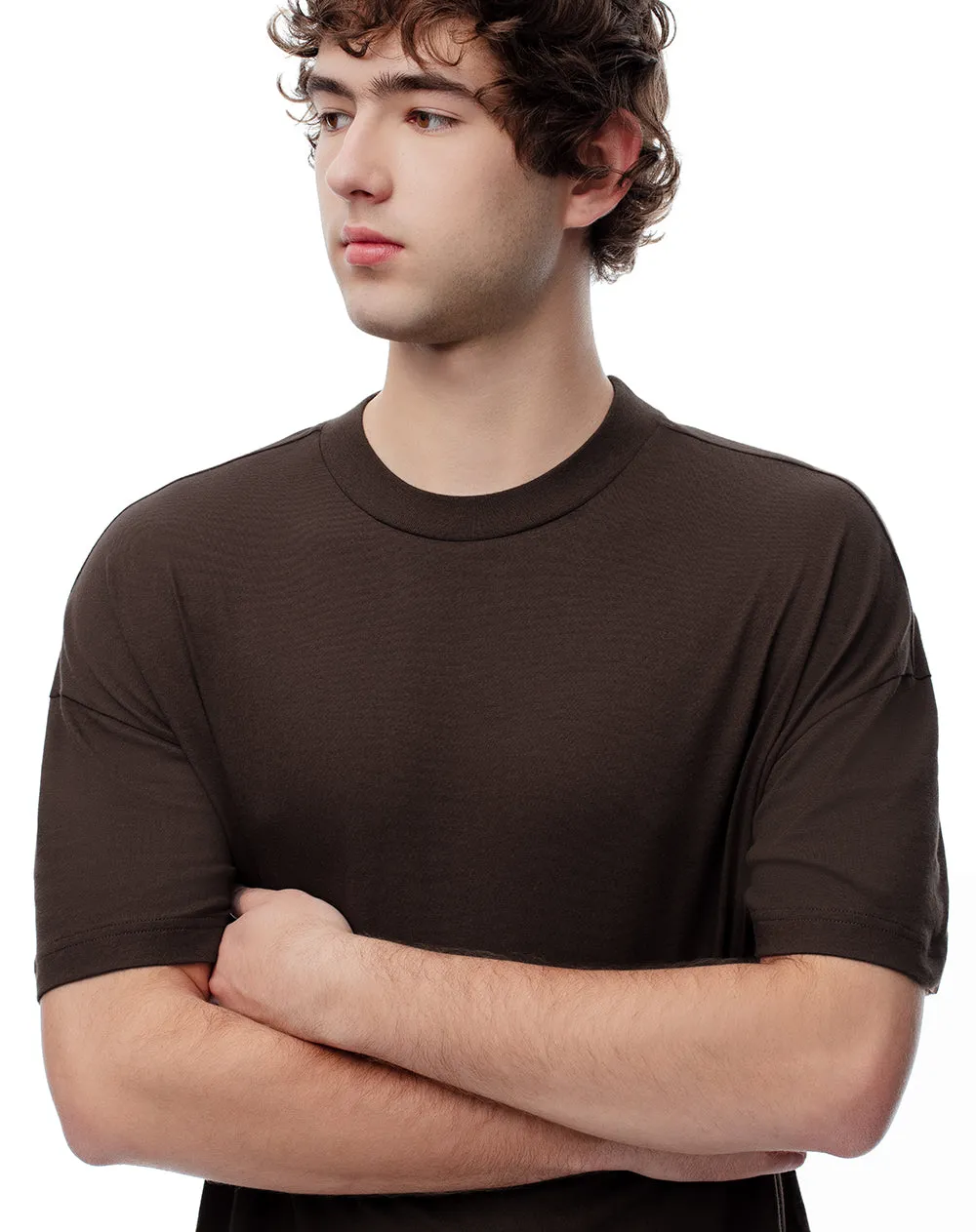 Camiseta regular algodón chocolate hombre sold by Gef product image thumbnail 4