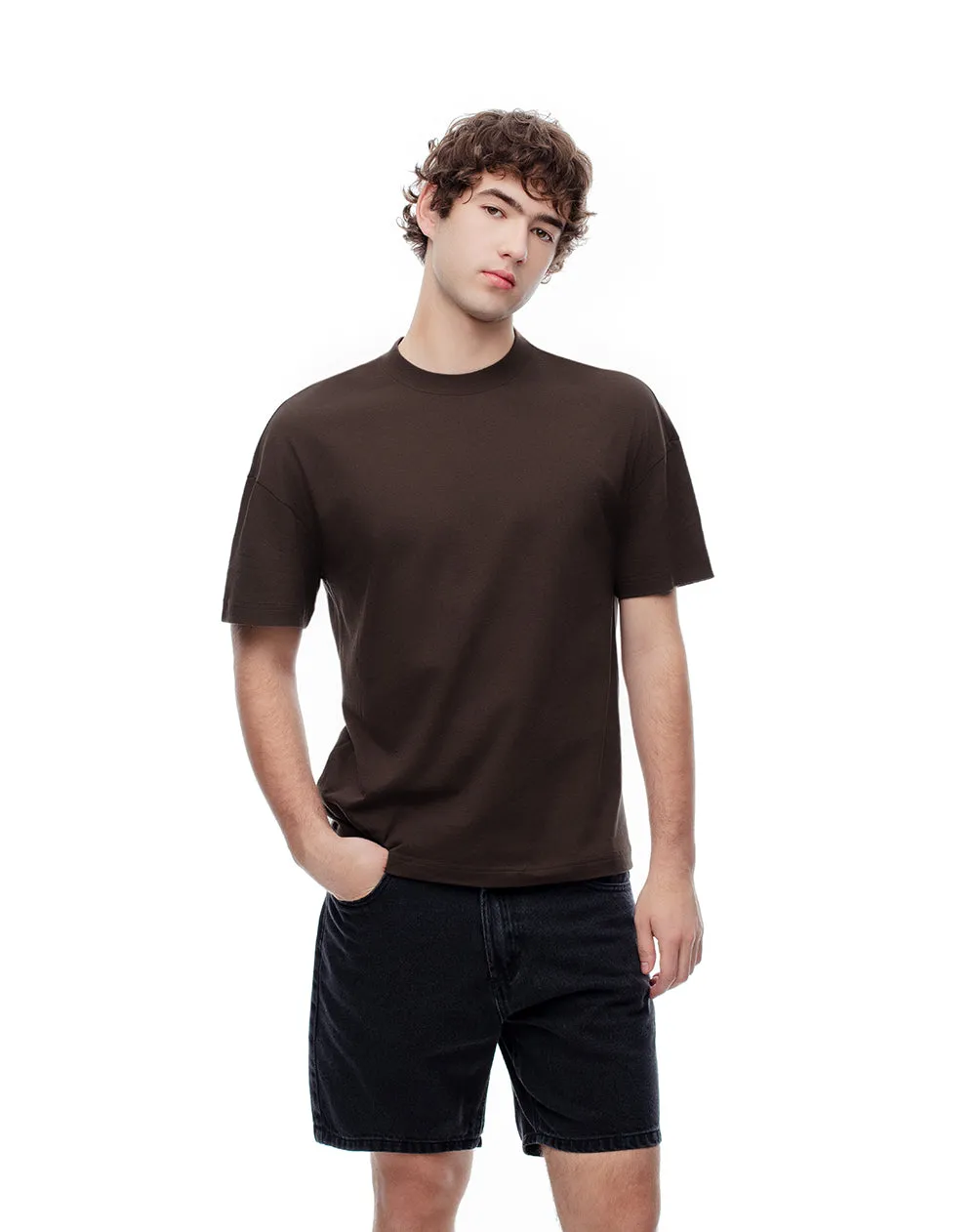 Camiseta regular algodón chocolate hombre sold by Gef