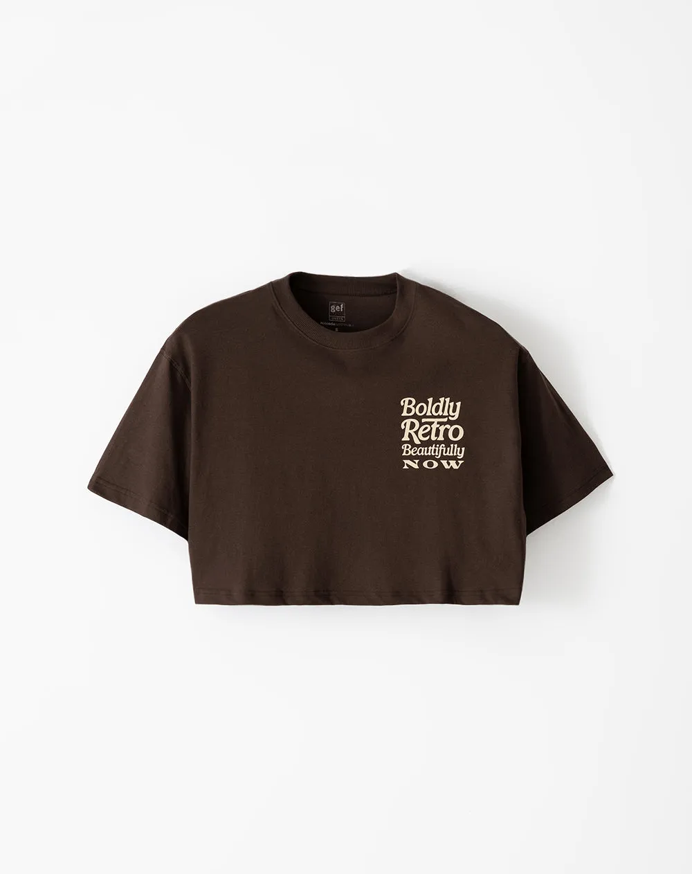 Camiseta crop regular algodón chocolate estampada mujer sold by Gef product image thumbnail 5