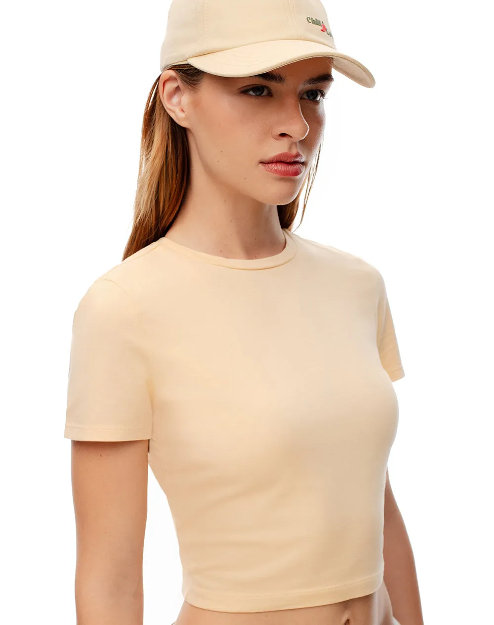 Camiseta crop slim algodón amarilla mujer sold by Gef product image thumbnail 4