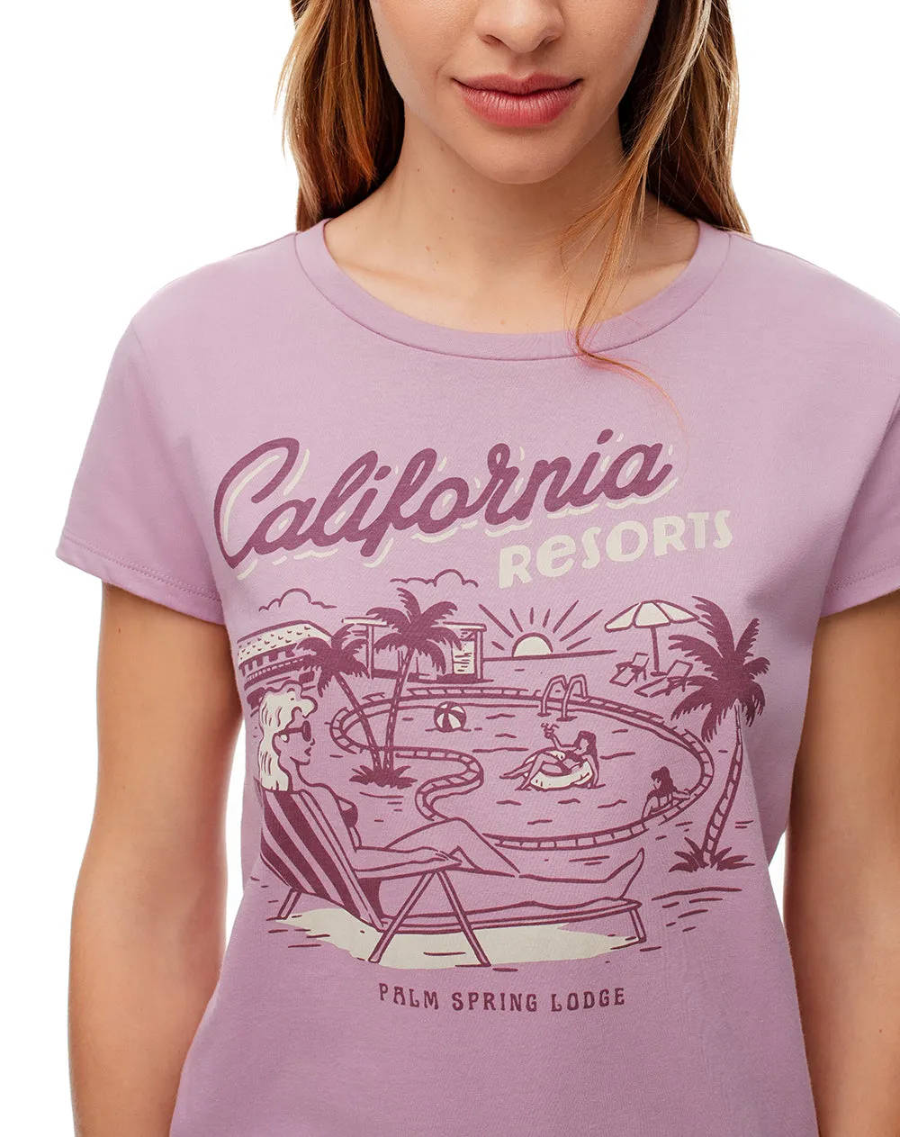 Camiseta regular algodón lila estampada mujer sold by Gef product image thumbnail 4