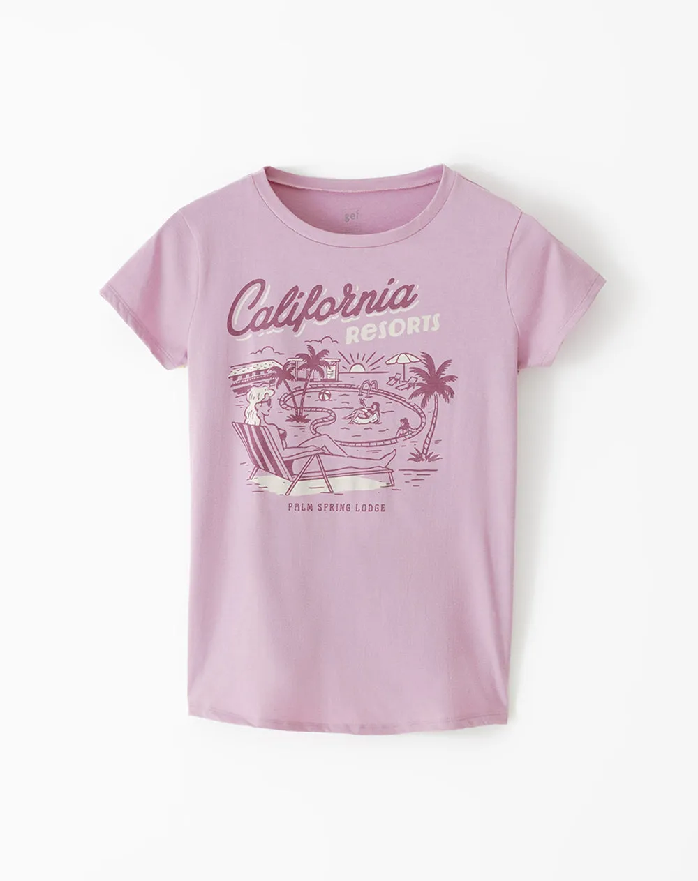 Camiseta regular algodón lila estampada mujer sold by Gef product image thumbnail 5