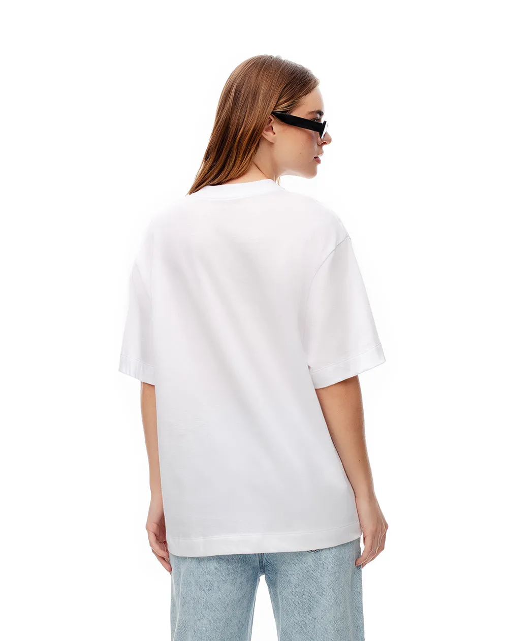 Camiseta oversize algodón blanca estampada mujer sold by Gef product image thumbnail 2
