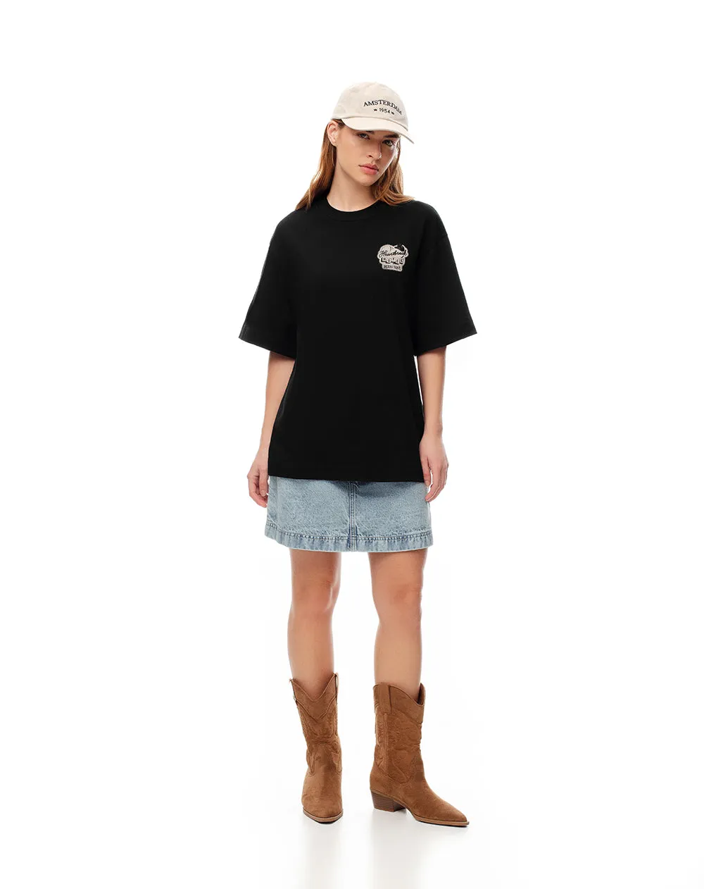 Camiseta oversize algodón negra estampada mujer sold by Gef product image thumbnail 2