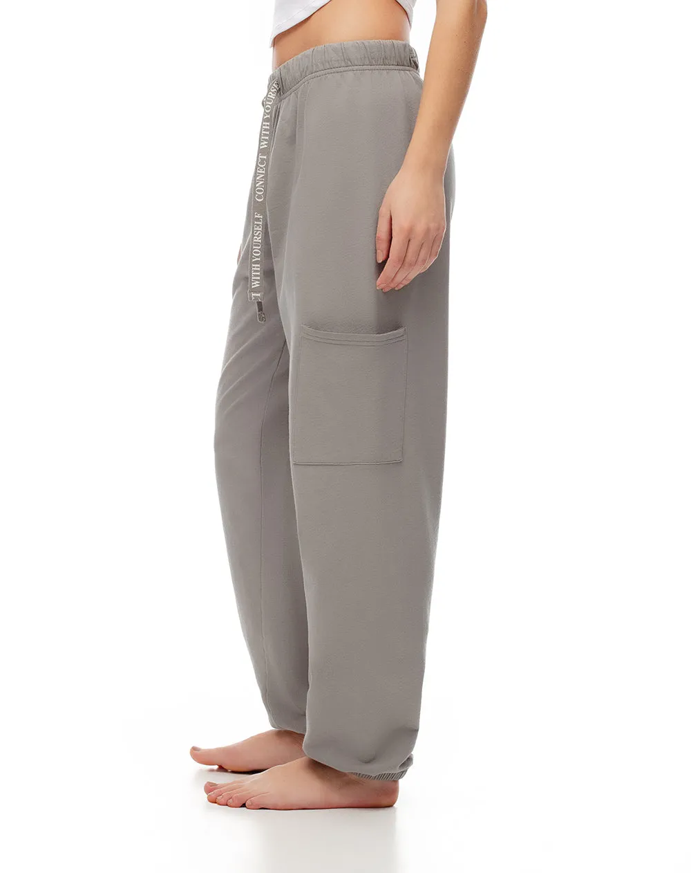 Jogger tiro medio algodón taupe mujer sold by Gef product image thumbnail 4