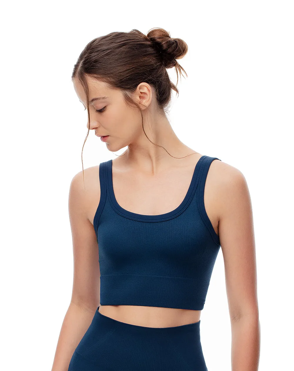 Crop top deportivo seamless azul mujer sold by Gef