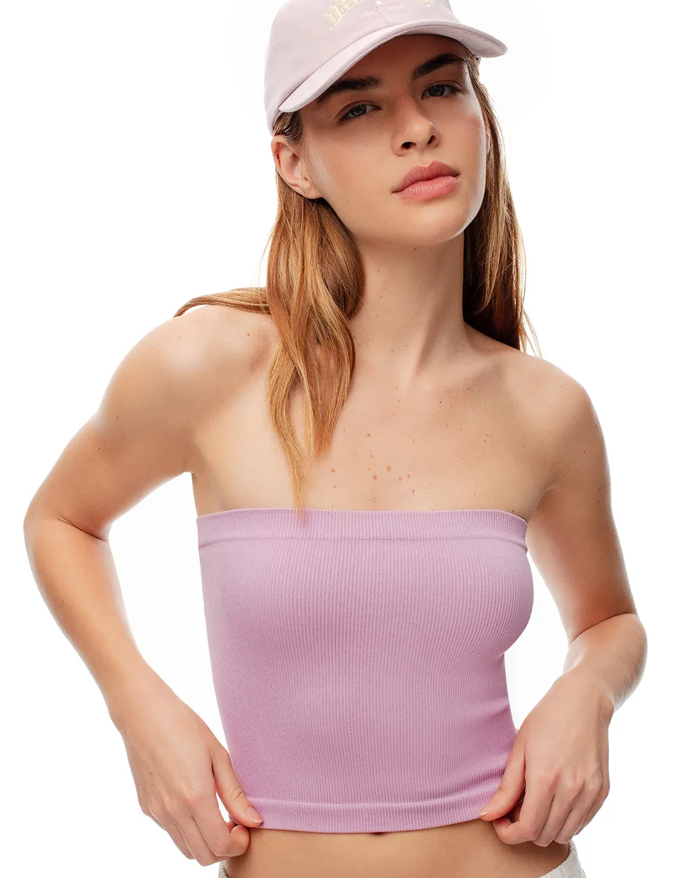 Crop top slim strapless seamless lila mujer sold by Gef product image thumbnail 4