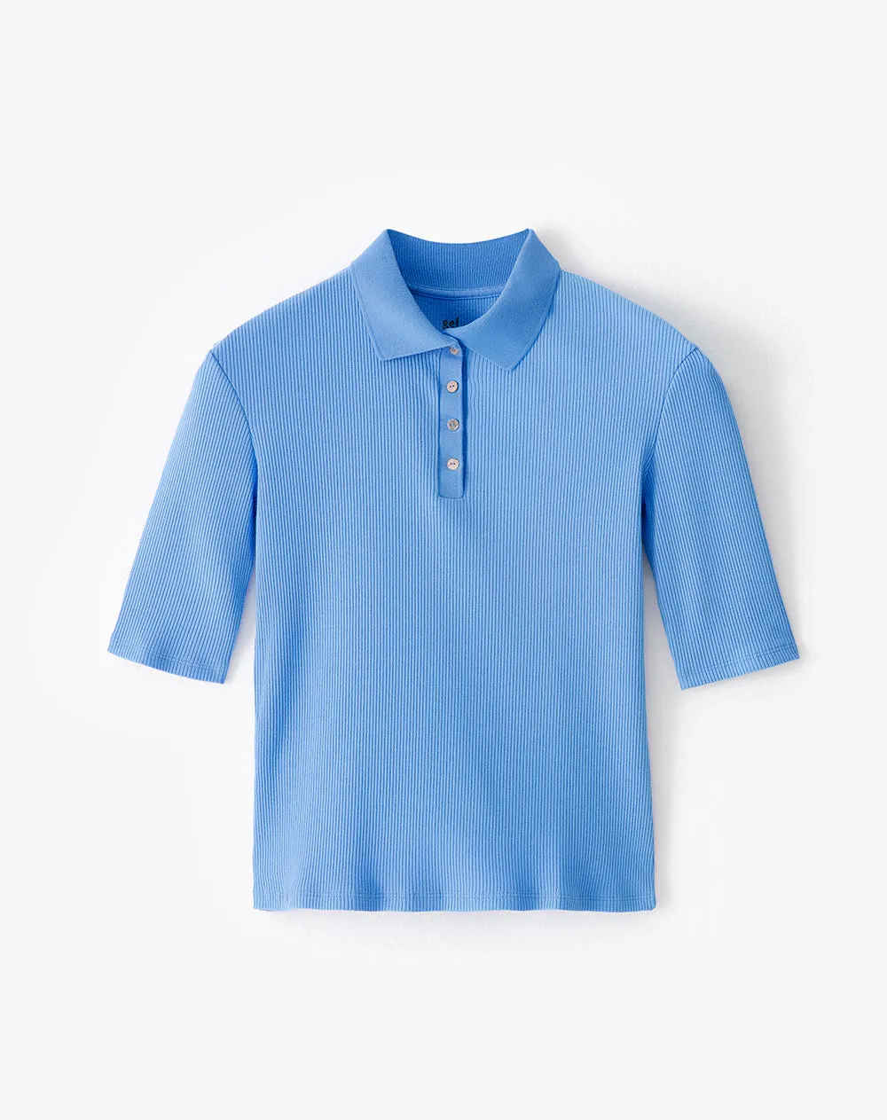 Polo slim tejido de punto algodón azul mujer sold by Gef