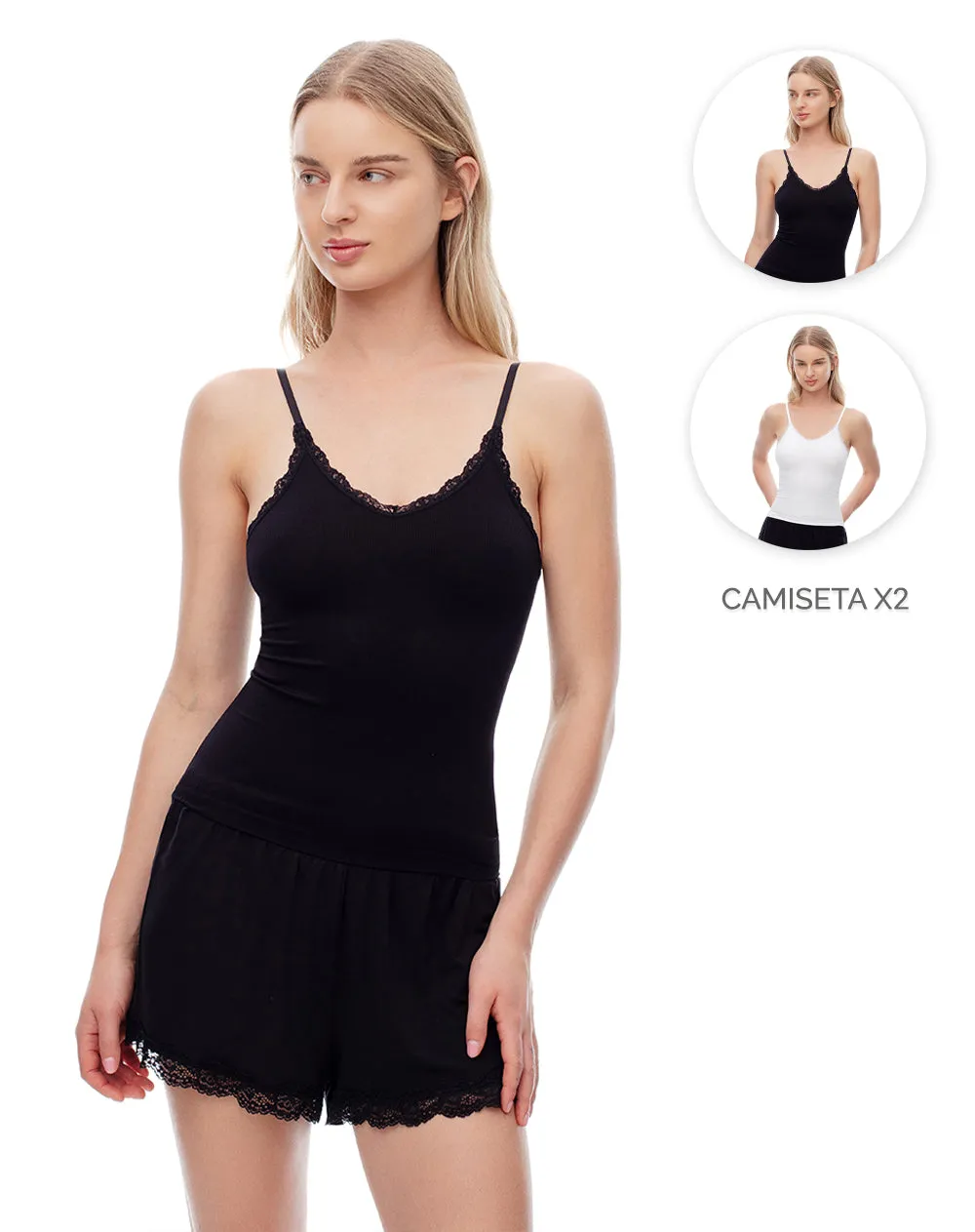 Camisilla slim seamless x2unds surtidas mujer sold by Gef