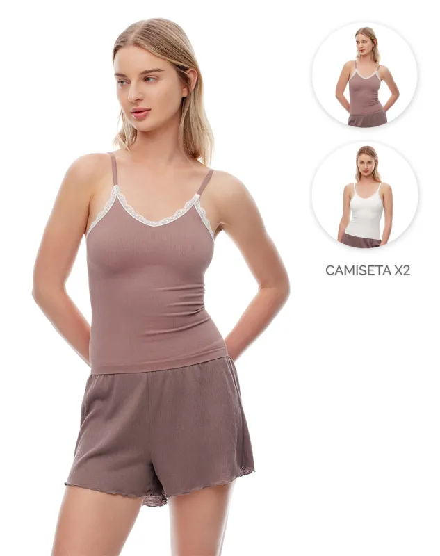 Camisilla slim seamless x2unds surtidas mujer sold by Gef