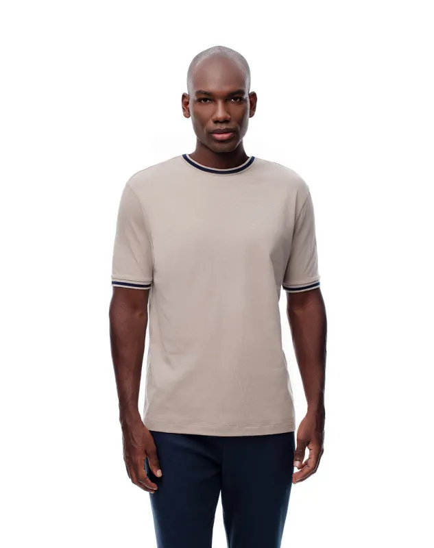 Camiseta regular algodón taupe hombre sold by Gef