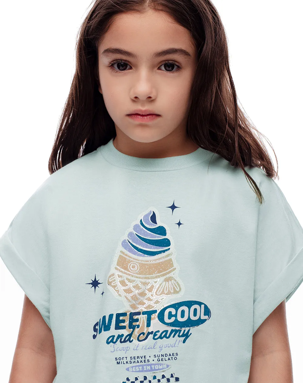 Camiseta regular algodón verde estampada niña sold by Gef product image thumbnail 4