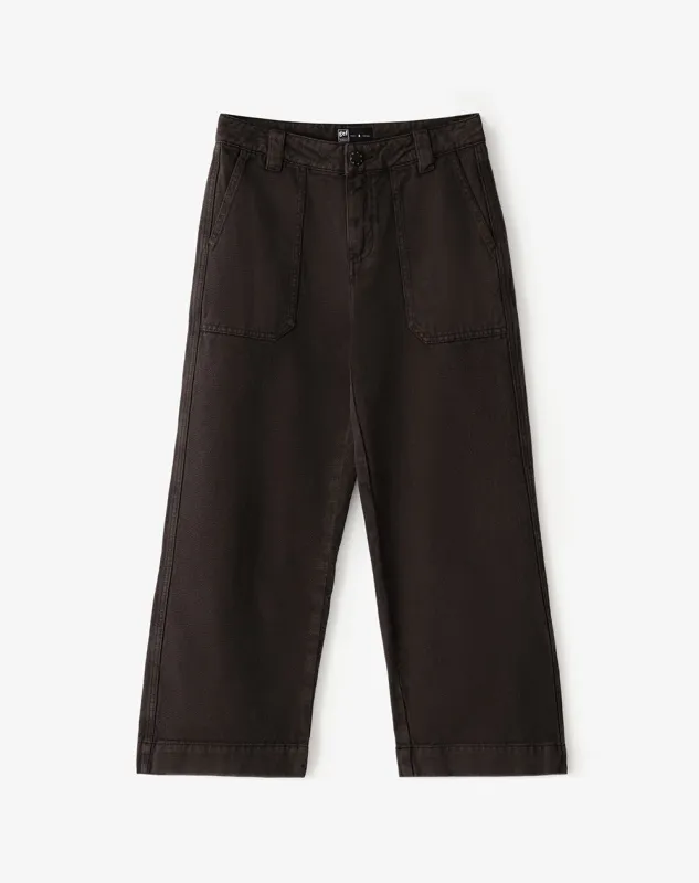Jean culotte tiro medio 100% algodón chocolate mujer sold by Gef