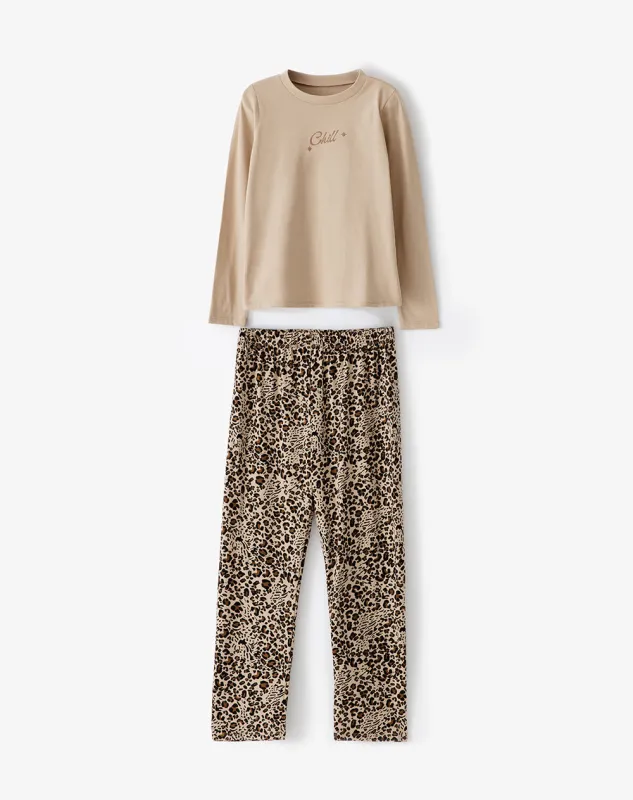 Camibuzo + pantalón de pijama niña algodón estampada sold by Gef