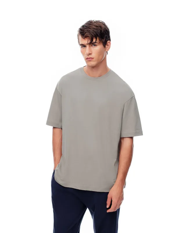 Camiseta relaxed fit manga corta taupe sold by Gef