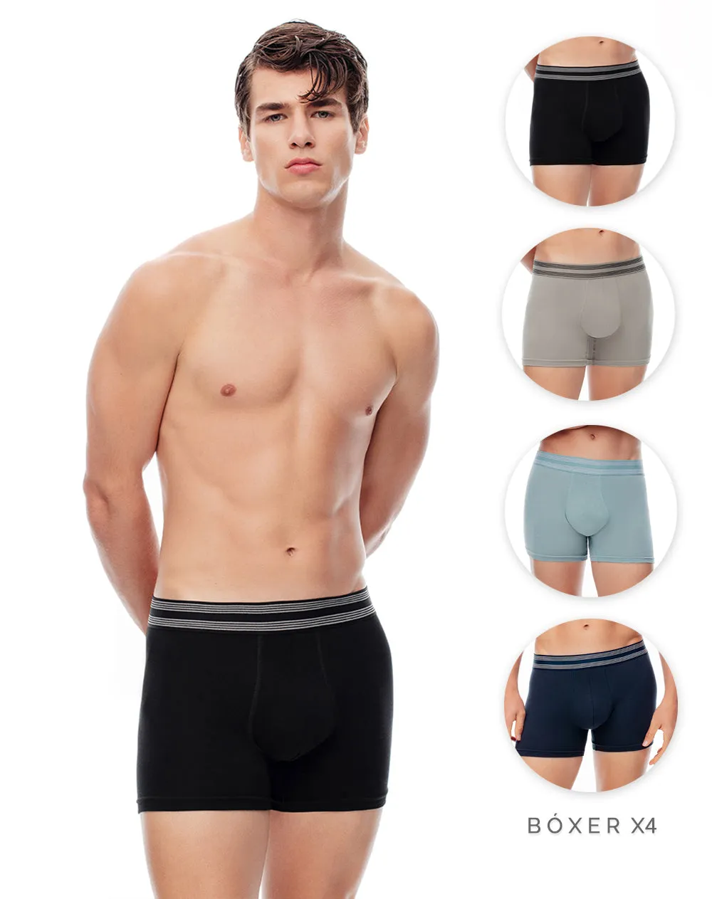 Bóxer medio algodón jersey x4unds surtido sold by Gef
