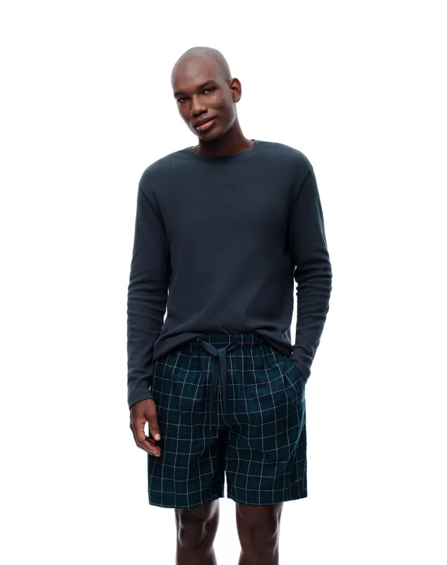 Bermuda regular fit azul con cuadros sold by Gef