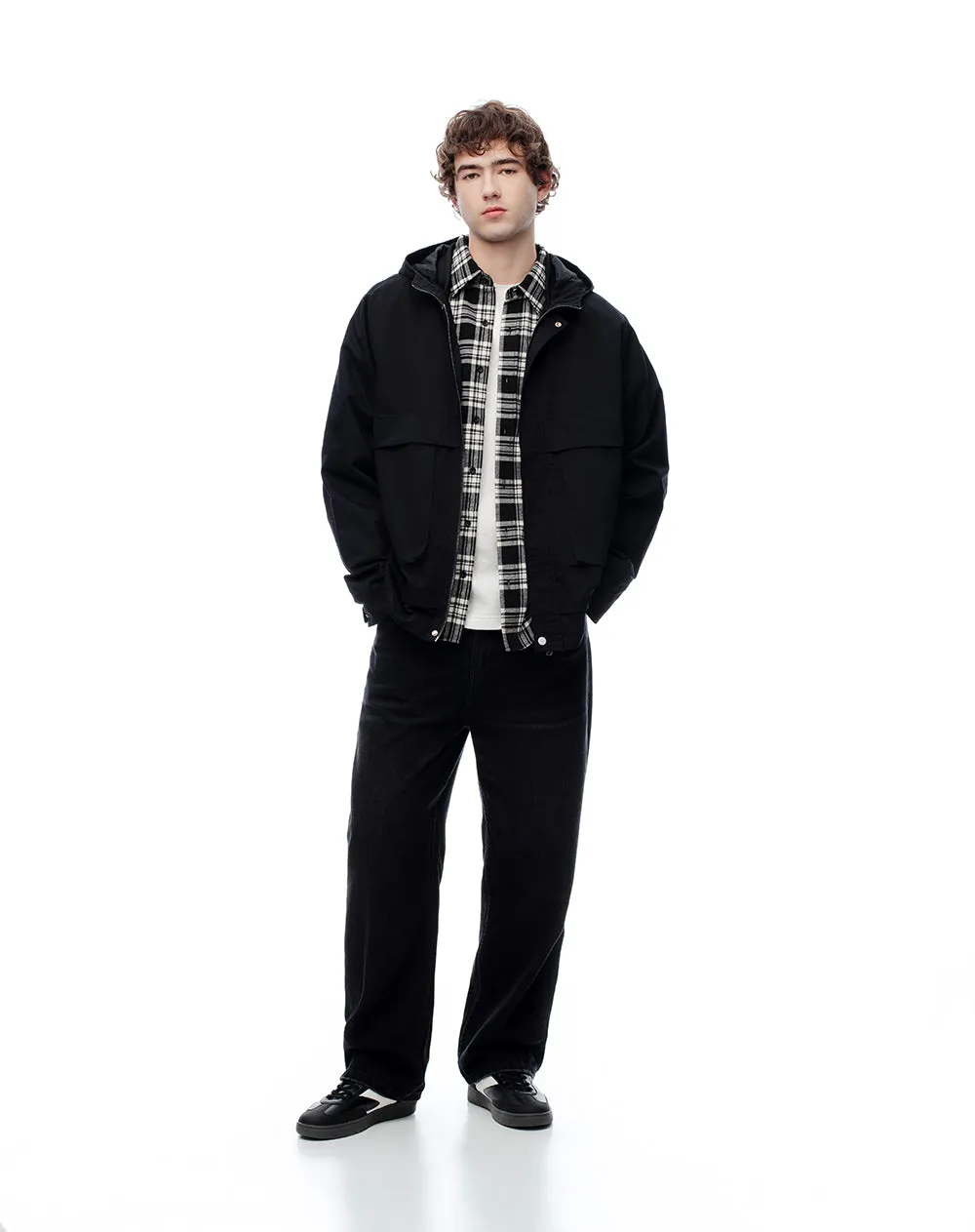 Chaqueta parka regular algodón negra hombre sold by Gef product image thumbnail 3