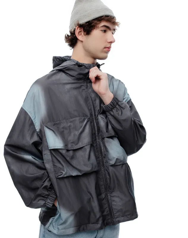 Chaqueta regular fit con capucha gris estampado sold by Gef