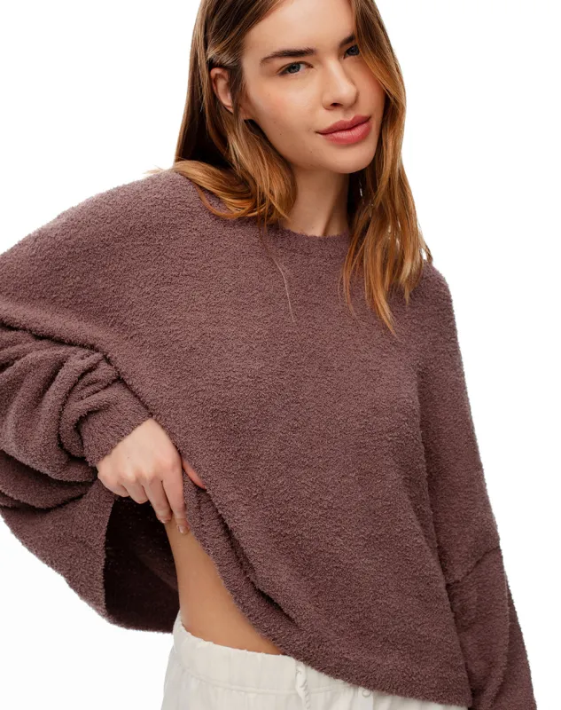 Suéter oversize textura bouclé café mujer sold by Gef