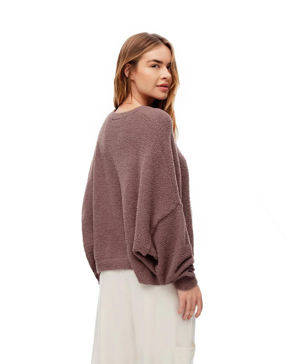 Suéter relax textura bouclé café mujer sold by Gef product image thumbnail 2