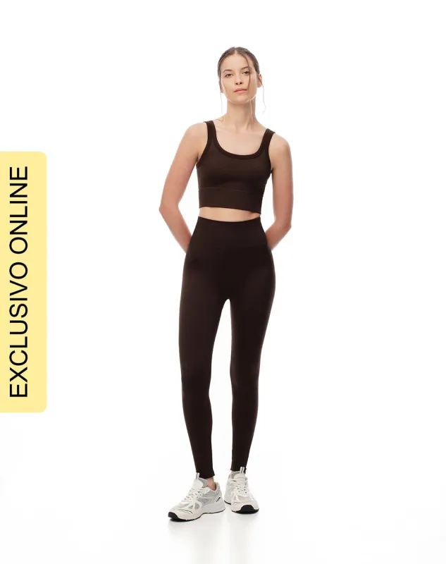 Legging tiro alto chocolate sold by Gef