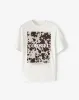Camiseta oversize algodón habano estampada mujer sold by Gef