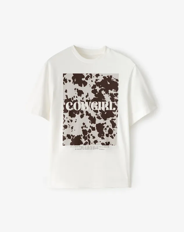 Camiseta relaxed fit manga corta habana sold by Gef