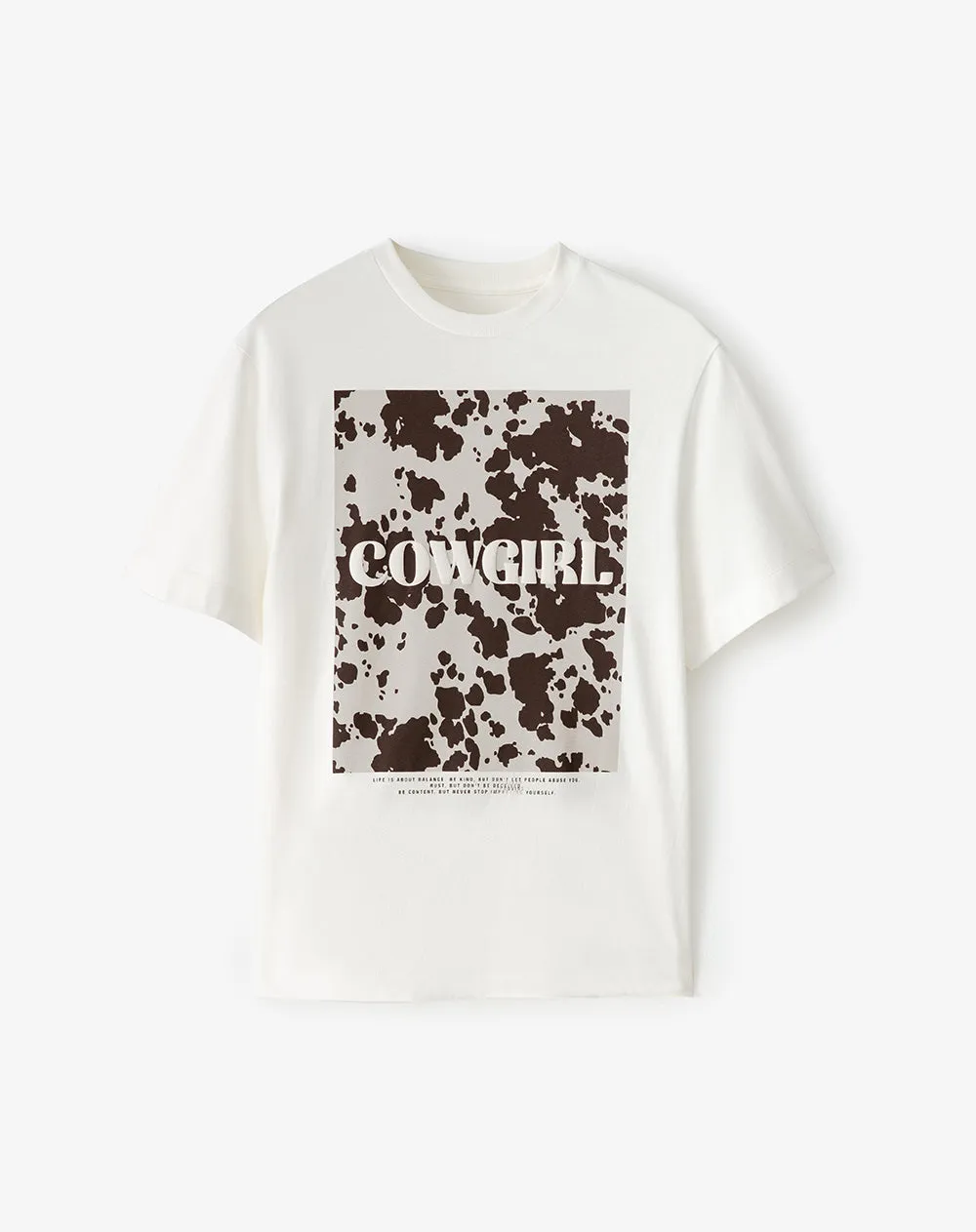 Camiseta oversize algodón habano estampada mujer sold by Gef