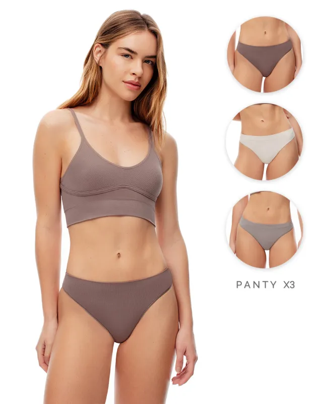 3 pantys brasilero en seamless tiro medio surtido sold by Gef