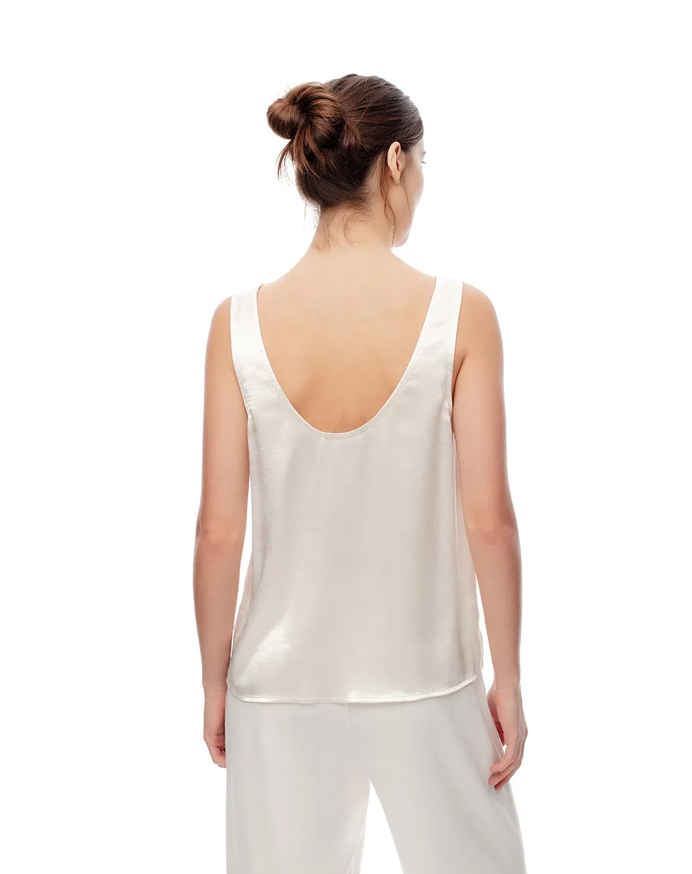 Blusa holgada satín habano mujer sold by Gef product image thumbnail 2