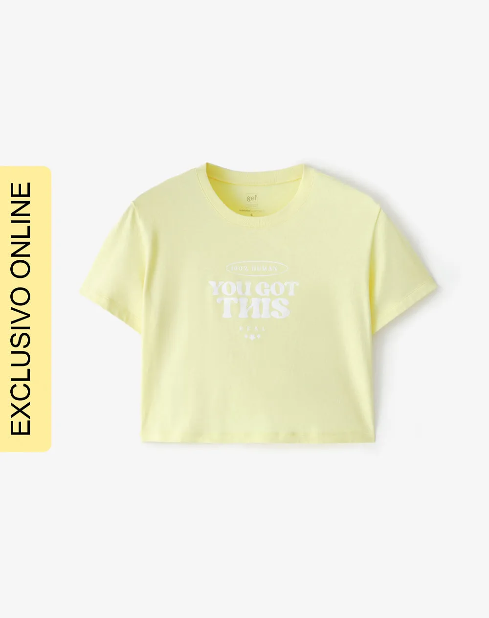 Camiseta cro regular algodón amarilla estampada mujer sold by Gef