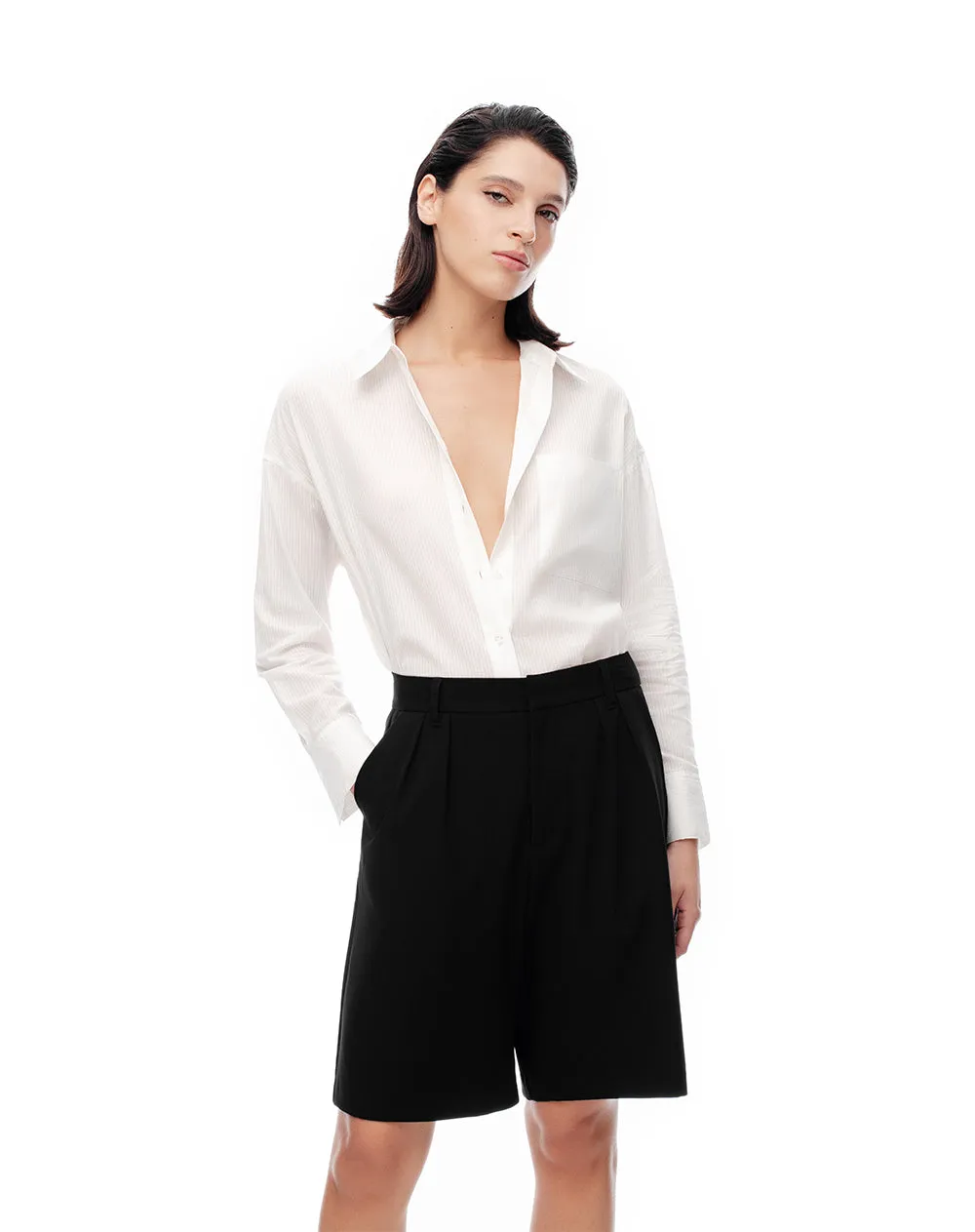 Bermuda regular tiro alto negra mujer sold by Gef