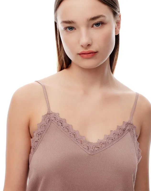 Blusa regular encaje café mujer sold by Gef