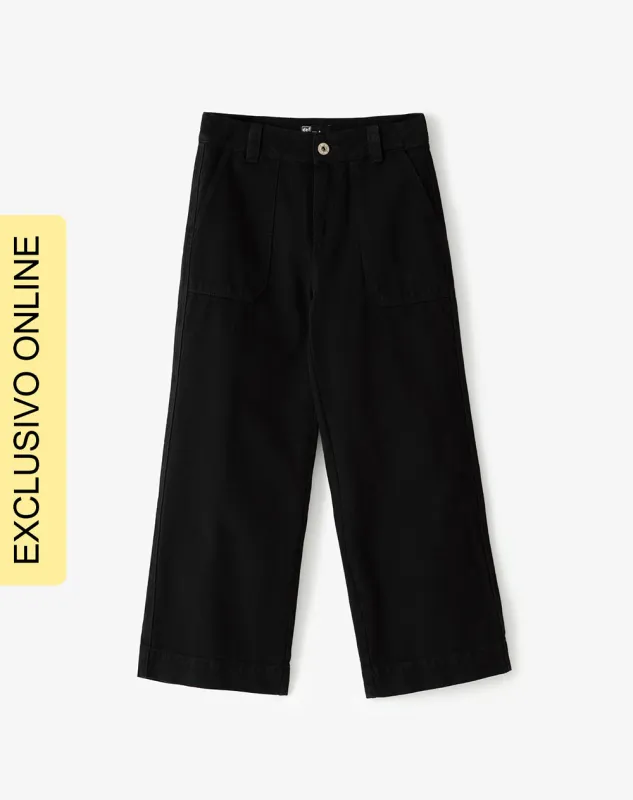 Jean culotte fit tiro medio negro sold by Gef