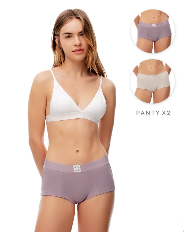 2 pantys boxer en punto tiro medio surtido sold by Gef