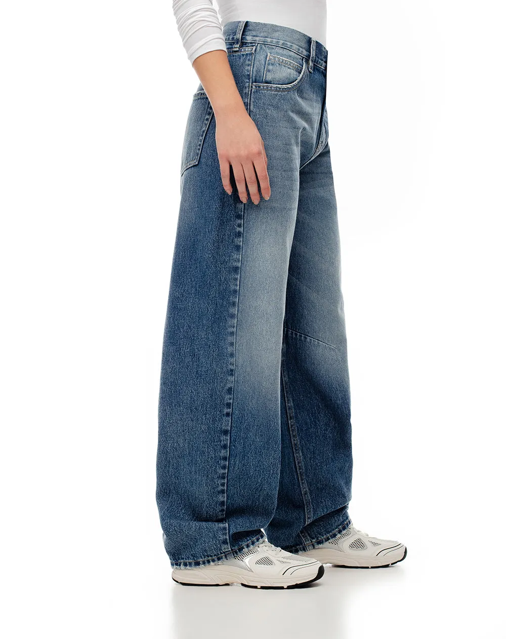 Jean wide leg tiro medio índigo medio mujer sold by Gef product image thumbnail 4