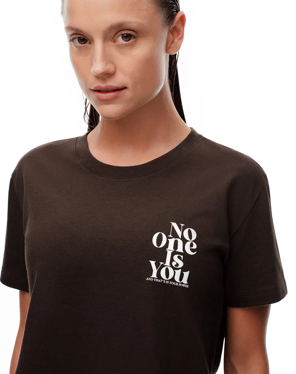 Camiseta crop regular algodón chocolate mujer sold by Gef product image thumbnail 3