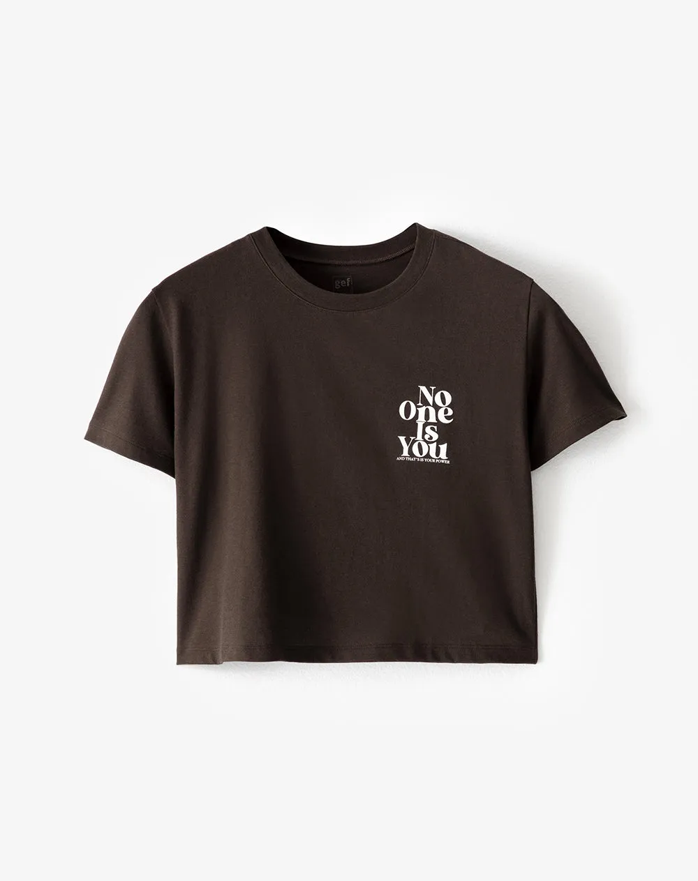 Camiseta crop regular algodón chocolate mujer sold by Gef product image thumbnail 5