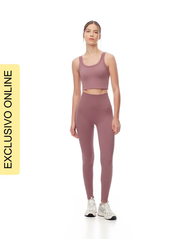 Legging tiro alto malva sold by Gef