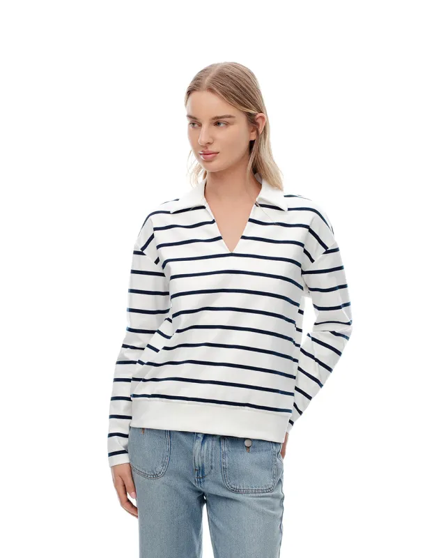 Camibuzo tipo polo oversize rayas mujer sold by Gef