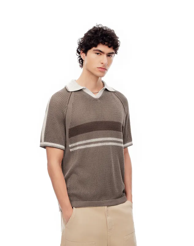 Polo regular tejida algodón café hombre sold by Gef
