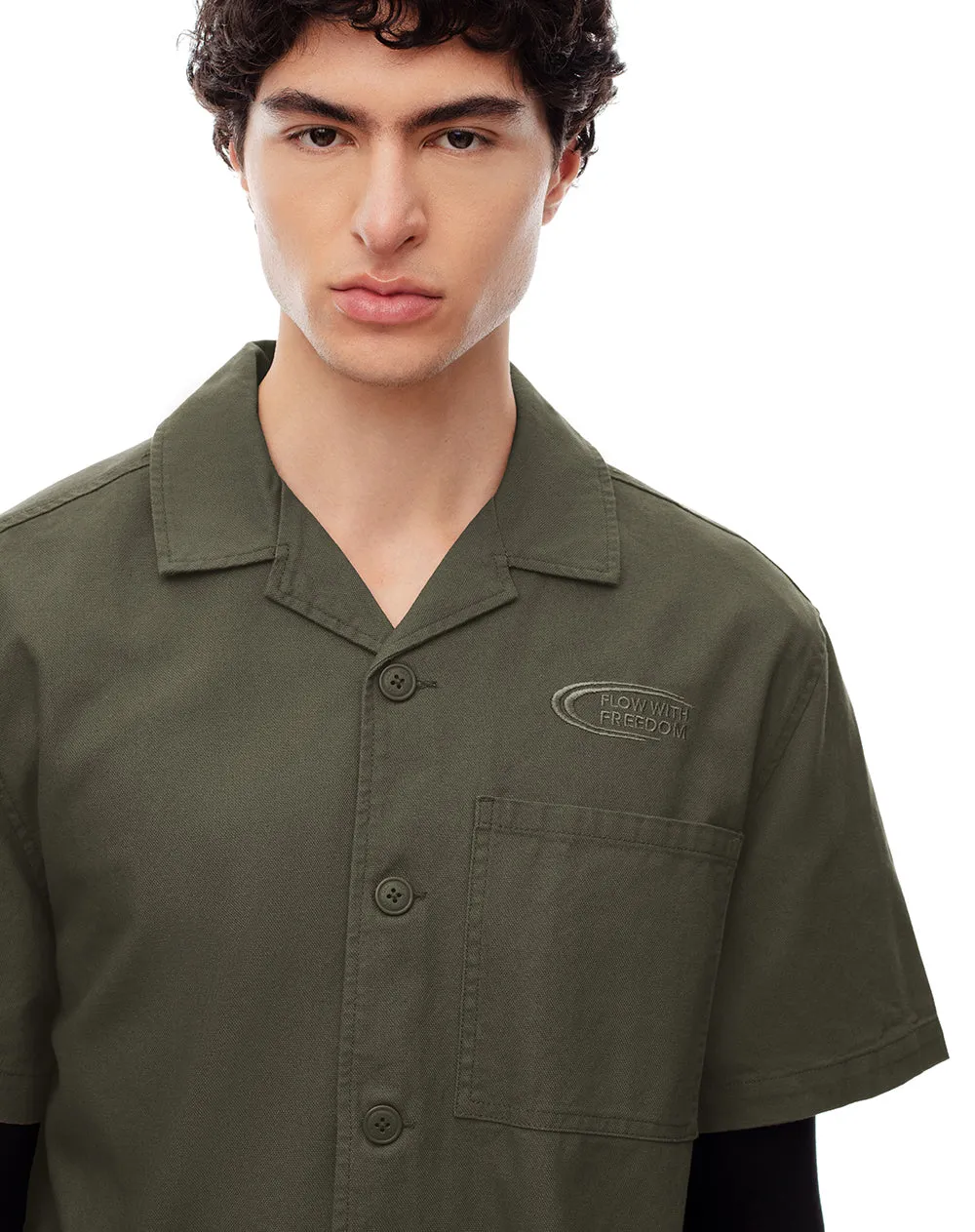 Camisa manga corta regular algodón café hombre sold by Gef product image thumbnail 5