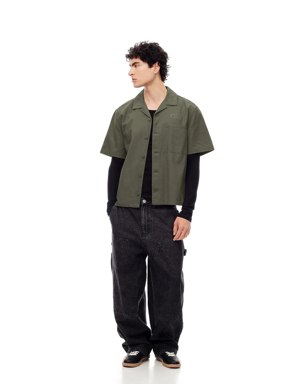 Camisa manga corta regular algodón café hombre sold by Gef product image thumbnail 3