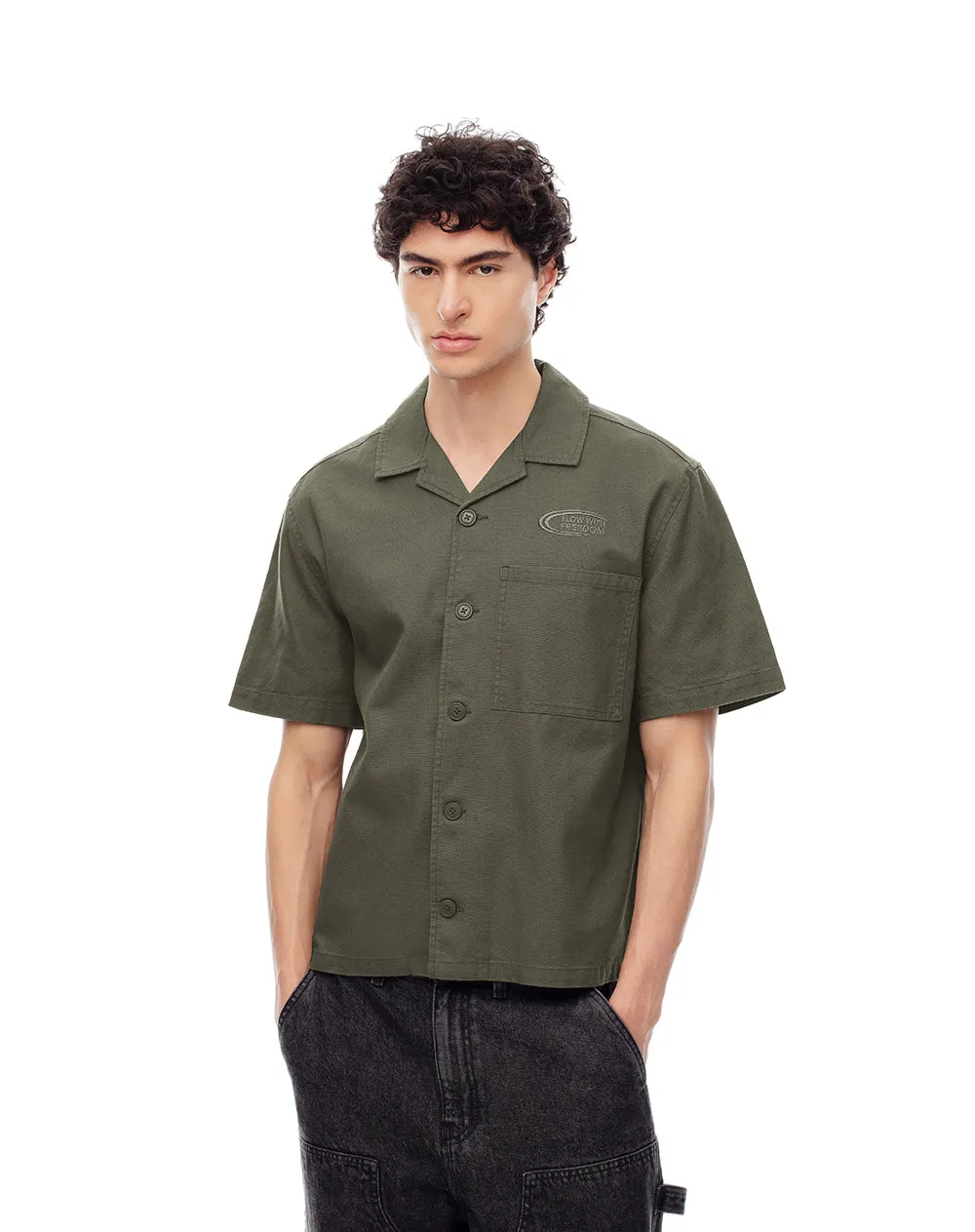 Camisa manga corta regular algodón café hombre sold by Gef product image thumbnail 4
