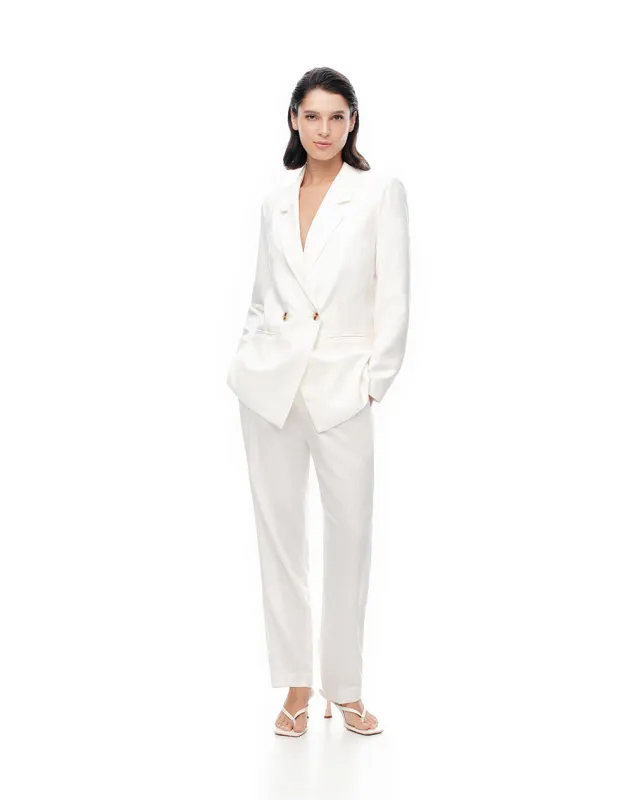 Pantalón regular fit tiro alto blanco sold by Gef