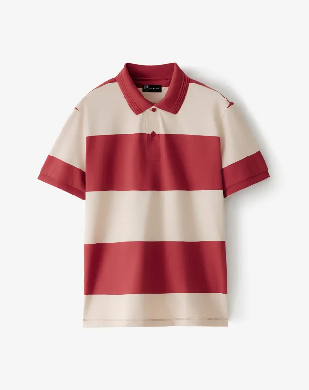 Polo regular algodón rojo rayas hombre sold by Gef