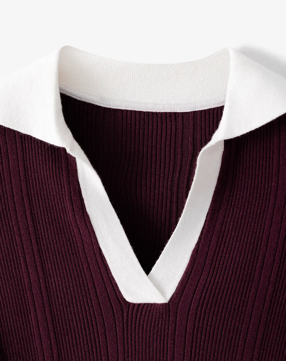 Camibuzo tipo polo slim tejido de punto vinotinto mujer sold by Gef product image thumbnail 2